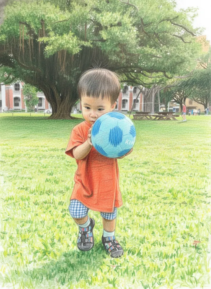 學習拿球的樂樂