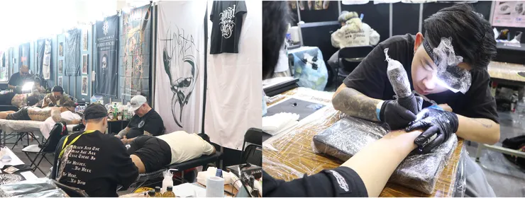 台灣國際紋身藝術展 / 現場刺青。