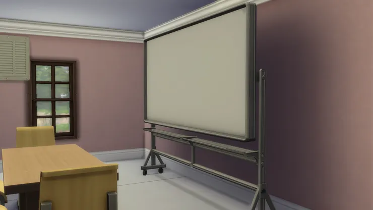 房間裏有大白板和幾個座位，本來是用來做小班教學，或者用來指導個別學生。