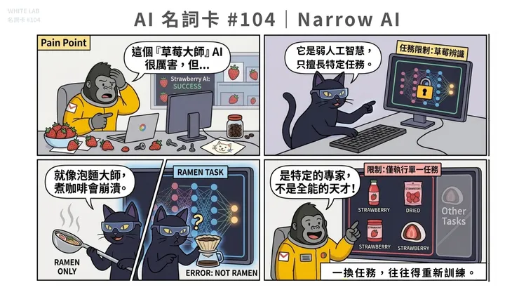 圖片來源：White-Lab 製作（AI 生成／Canva 設計）｜弱人工智慧解析漫畫