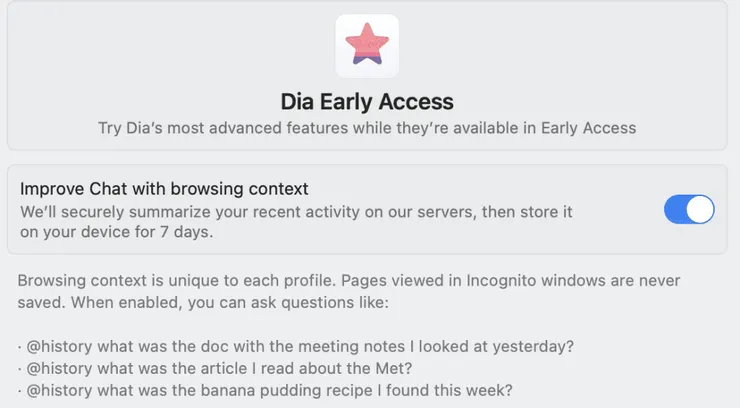 Dia 根據瀏覽記錄進行回覆的功能說明