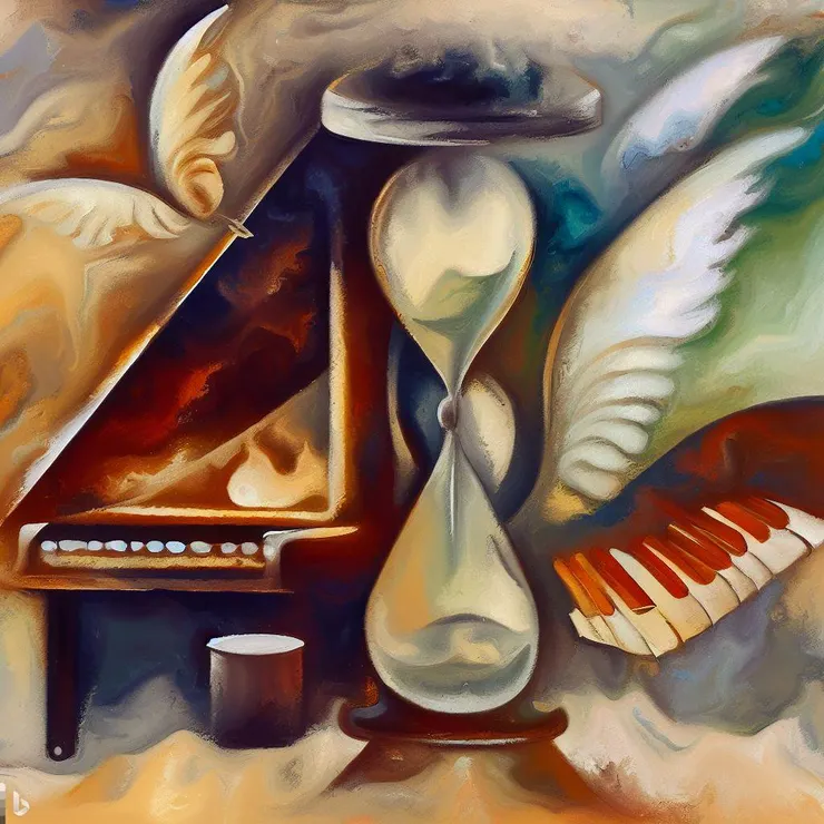 油畫風格的抽象畫，圖片為Bing製作