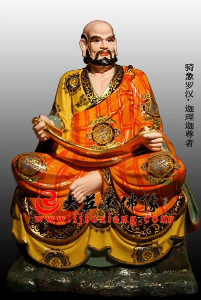 脫胎迦理迦尊者‌彩繪佛像