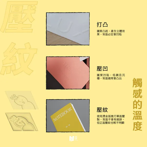 印刷品的質感關鍵－刀與版 - 壓紋：觸感的溫度