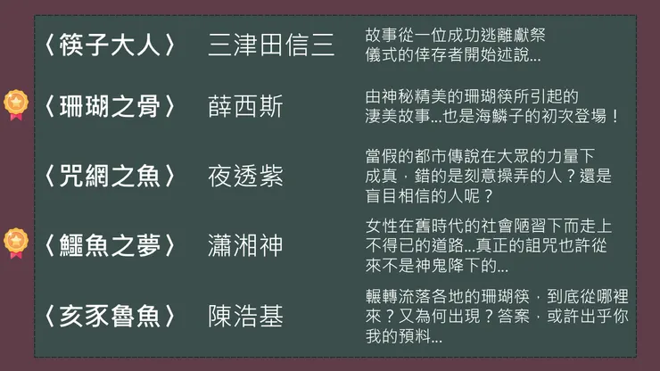 各篇介紹 & 我喜愛的短篇