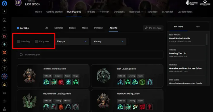 選升級用還是終局遊戲用的流派