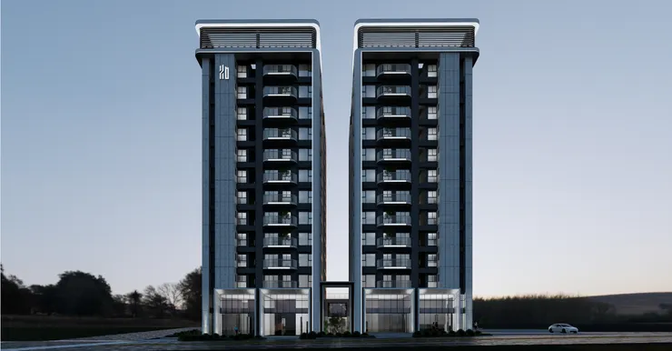 本案坐落於東區虎尾寮的核心地帶 — 裕忠路與裕興街交口，毗鄰文聖公園。 基地面積達877坪，建築設計涵蓋地上12層，包括5戶店鋪及108戶住宅