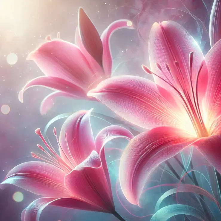 粉色微光百合 - By AI