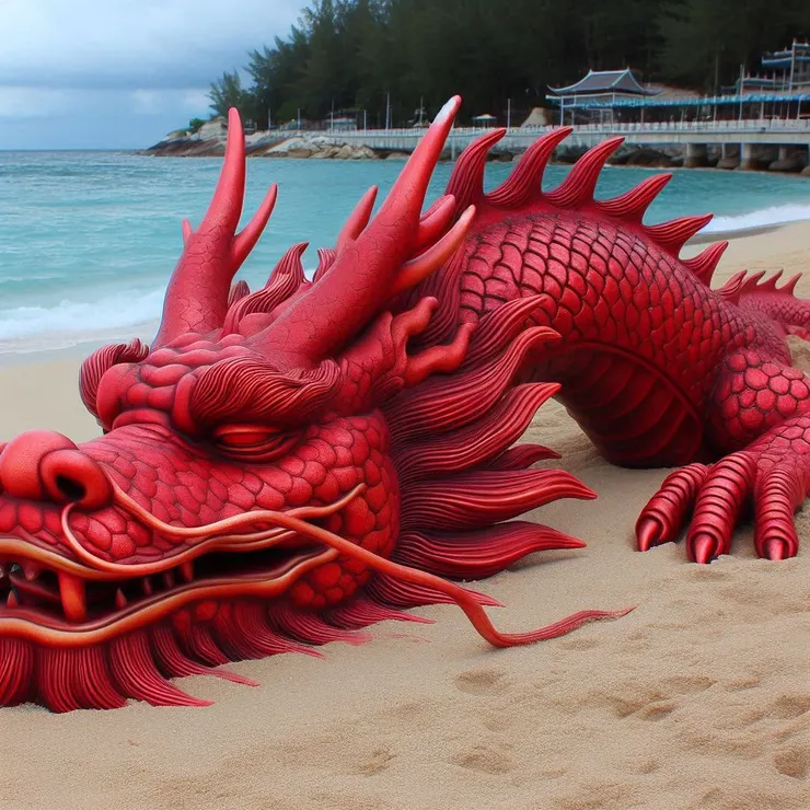 長江後浪推前浪，紅龍死在沙灘上