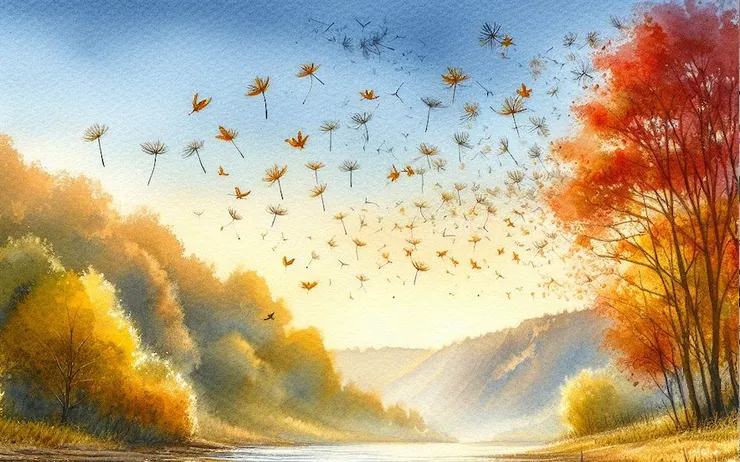 西風送來一群嘰嘰喳喳的蒲公英種子