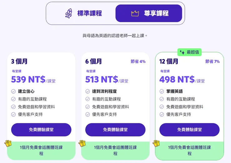 Novakid 費用方案與免費體驗方式