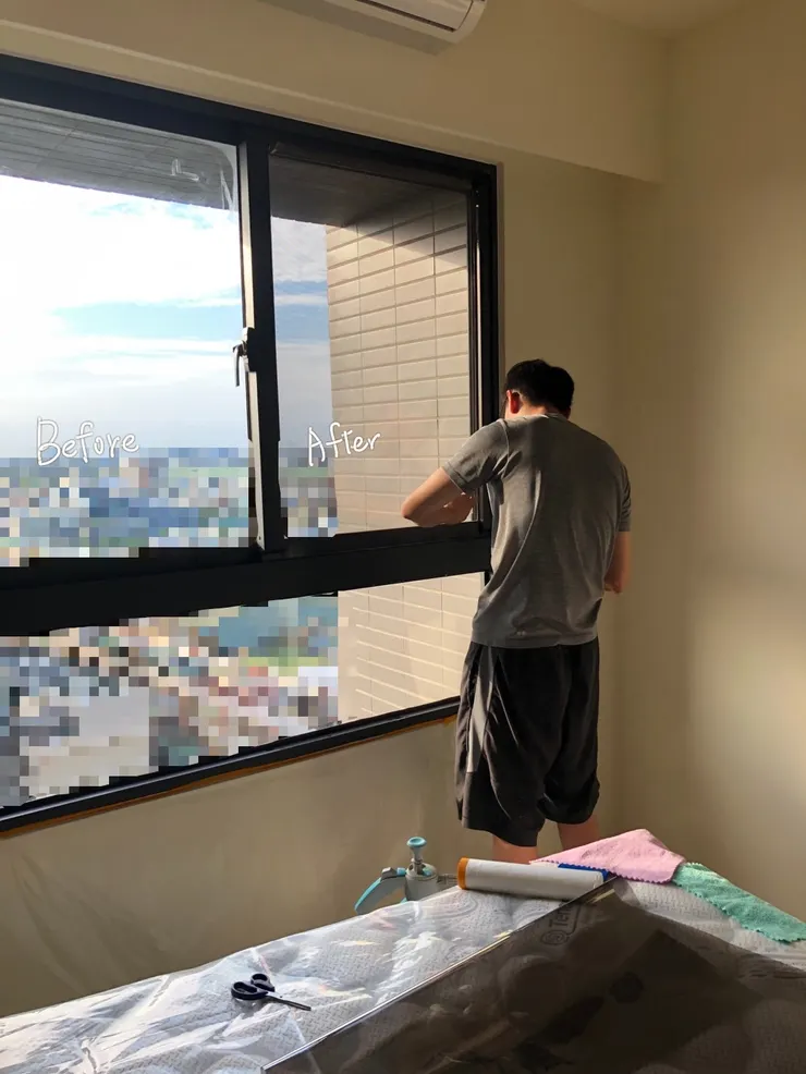 隔熱紙黏貼效果前後對比照