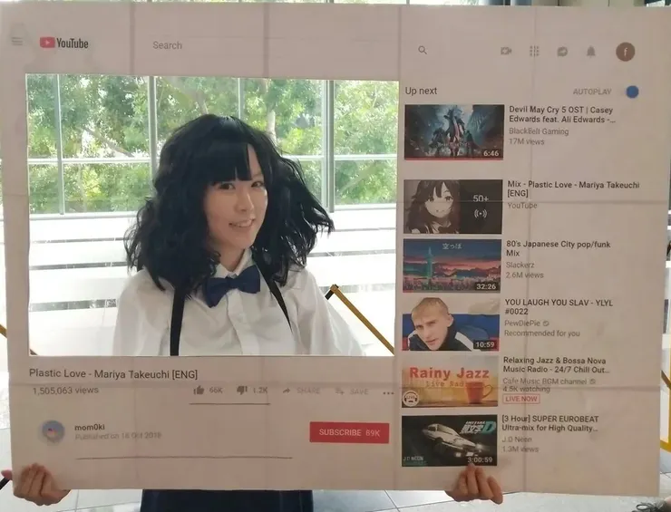 〈Plastic Love〉在網路爆紅也引發了一段 Cos 潮流，圖片來源 https://www.reddit.com/r/cosplay/comments/abcjvn/self_mariya_takeuchi/