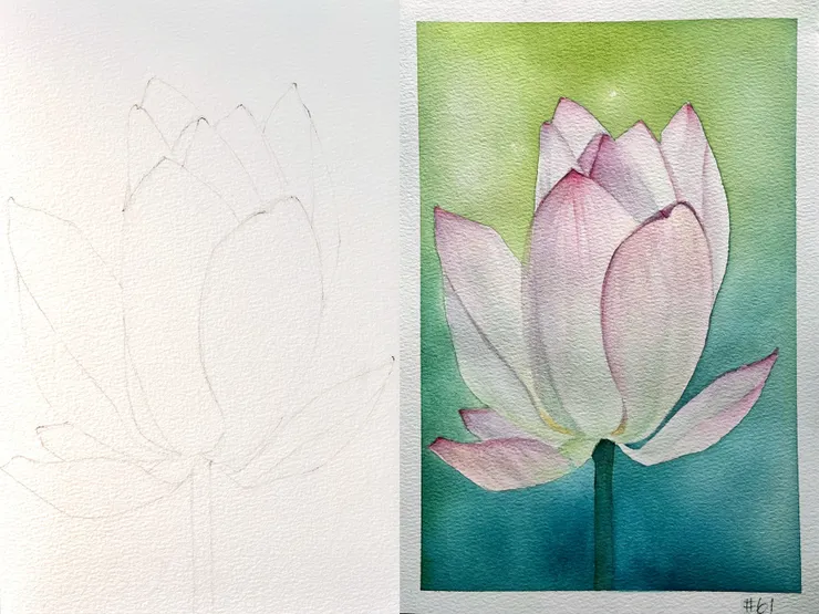 圖YH.CC@水彩練習 W61, 26x18cm, MAY2024  (構圖參考網路照片)