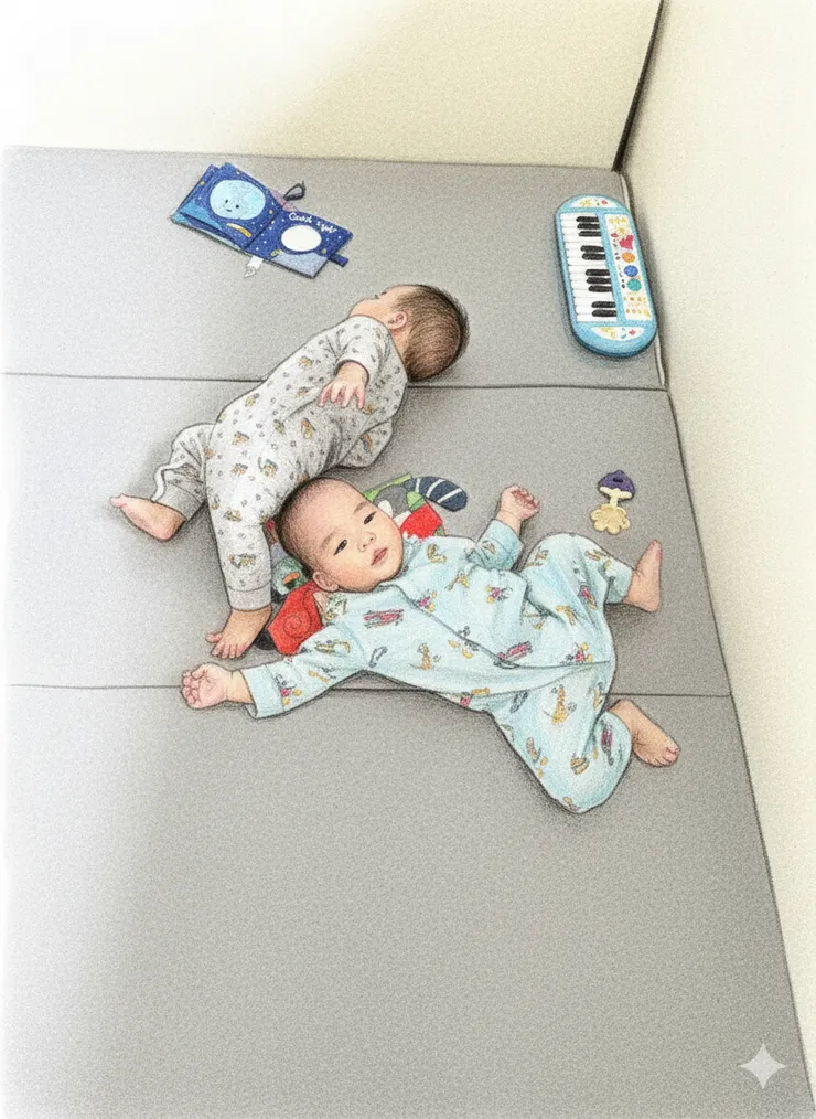 學習翻身和爬行的樂多