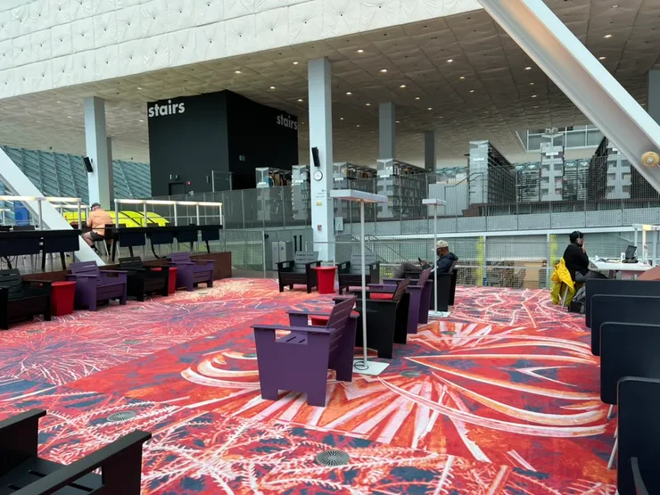 The reading area on the top floor of the central library
