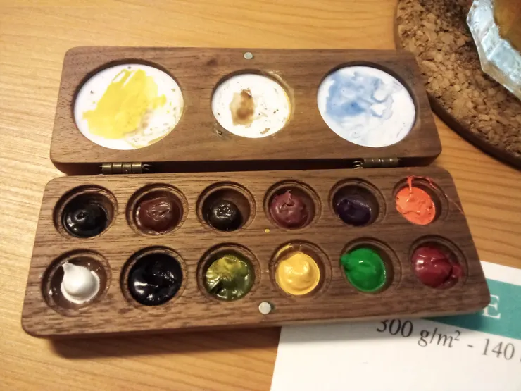 超想要的小木盒水彩盤