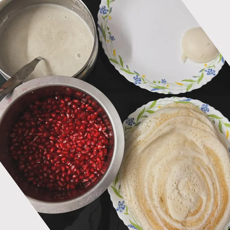 嬸嬸煮的晚餐,椰子醬佐南印度風格dosa佐番石榴