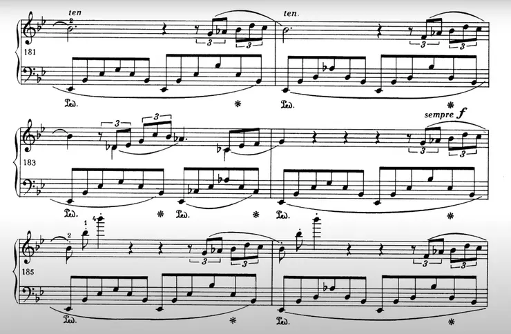 蕭邦第一號敘事曲第185小節