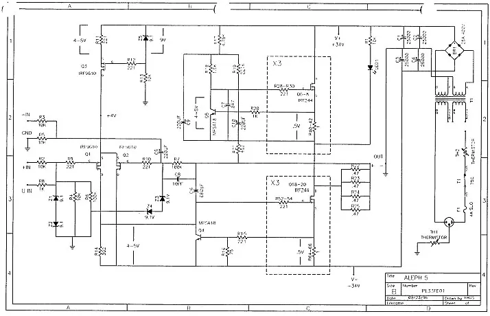 Aleph 5 的線路圖,施工之前最好可以拿出線路圖對照施工,避免零件的數值弄錯或者接錯