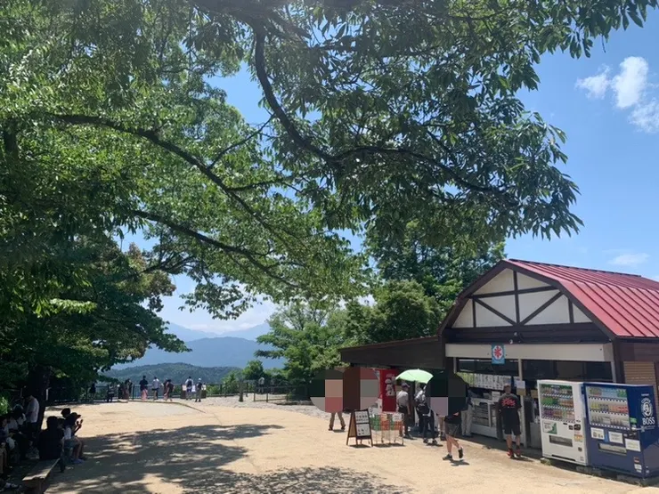 山頂另一側的小賣店，很多人買冰吃。