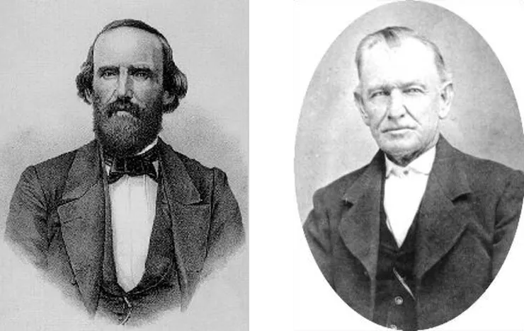 班傑明（左）與亨利（右）．麥卡洛克兄弟，他們跟隨克羅克特來到德克薩斯，成為遊騎兵的幹將。麥卡洛克兄弟在南北戰爭中皆在南軍服役，班傑明於1862年陣亡，亨利則於戰後回鄉。