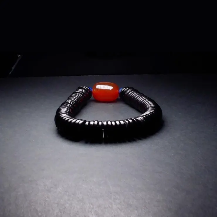 紅瑪瑙、青金石與椰殼 勇者之環 男士手鍊