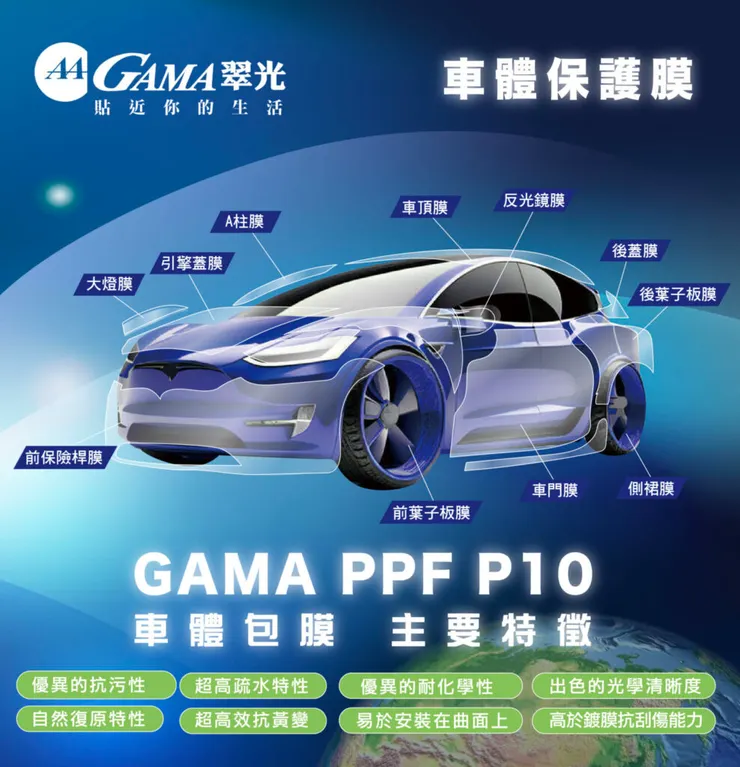 GAMA PPF P10 車身盾甲透明犀牛皮車體包膜