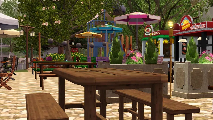 這裏又是另一個吃東西的區域。我最喜歡！