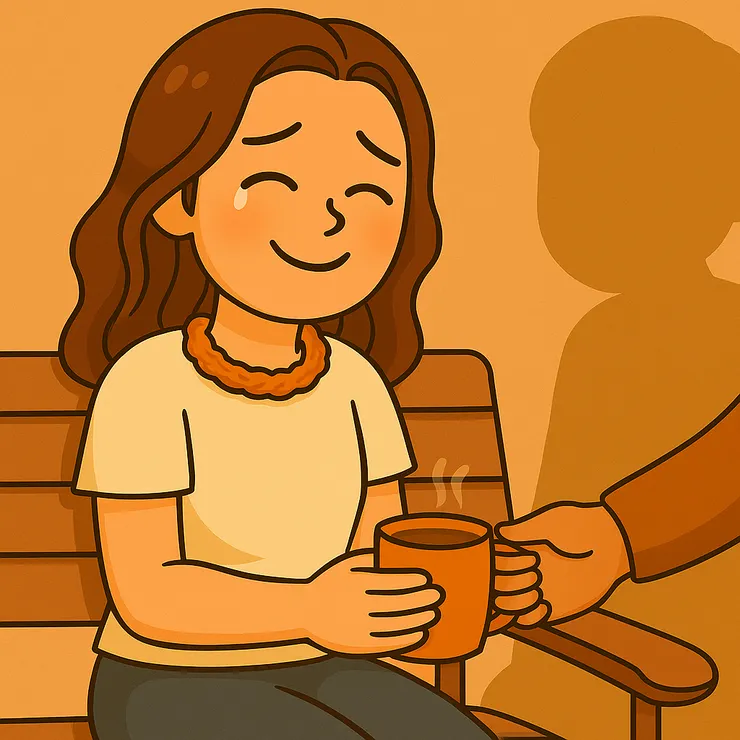 一杯熱茶就能療癒，原來「一點點」的陪伴就夠了。誰說一定要承接全部呢？現在的我，終於鬆了一口氣。