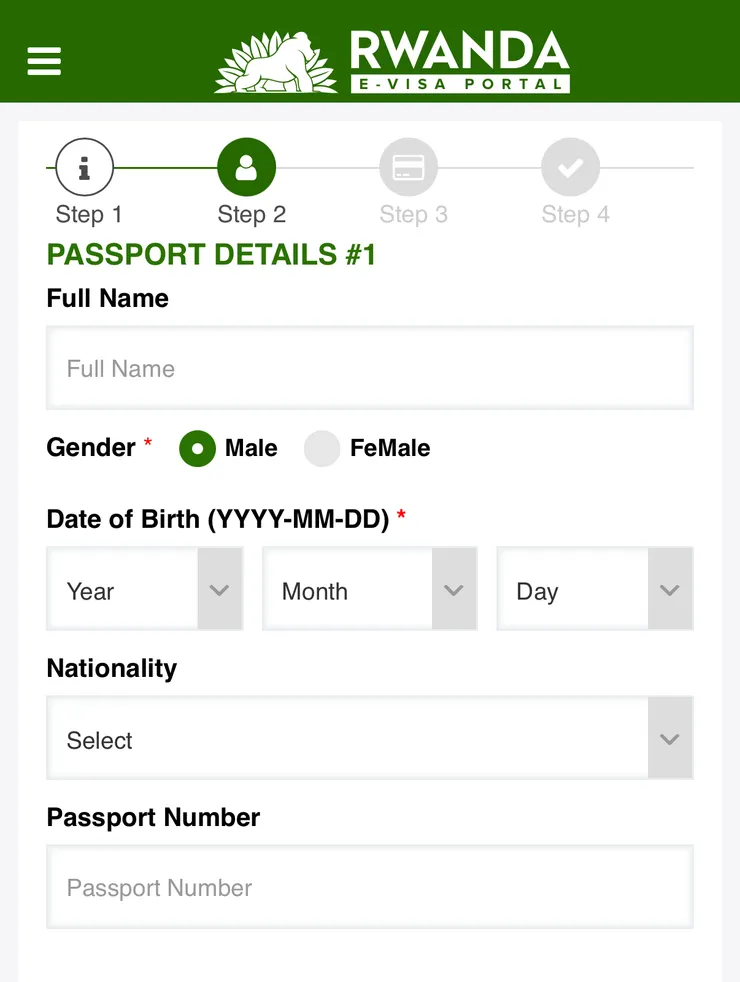 填寫護照的相關資訊