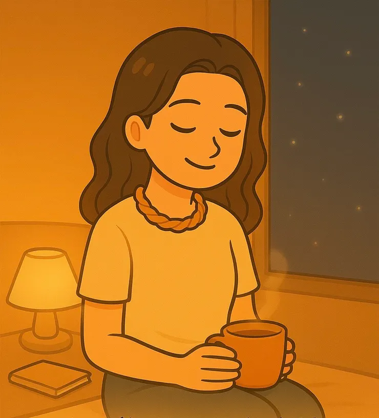 回到家後,終於能好好拍拍自己的胸口, 泡一杯熱茶,安撫那個中午緊張又害怕的自己。 也輕輕告訴她— 你已經在一步步學習, 怎麼與那些你不太擅長、也曾害怕的情緒相處, 並慢慢接納它們。