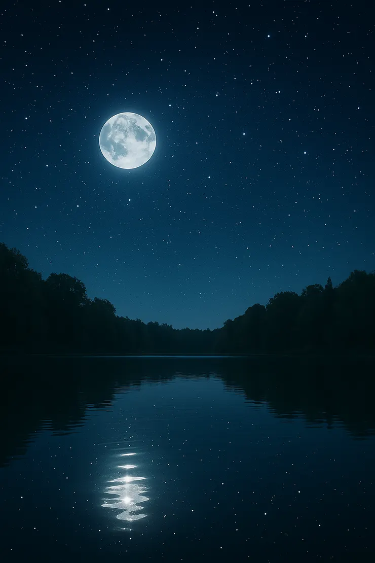 ai繪圖 指令是生成一張照片 坦坦蕩蕩月華星光 一片清輝相映入眼怡然