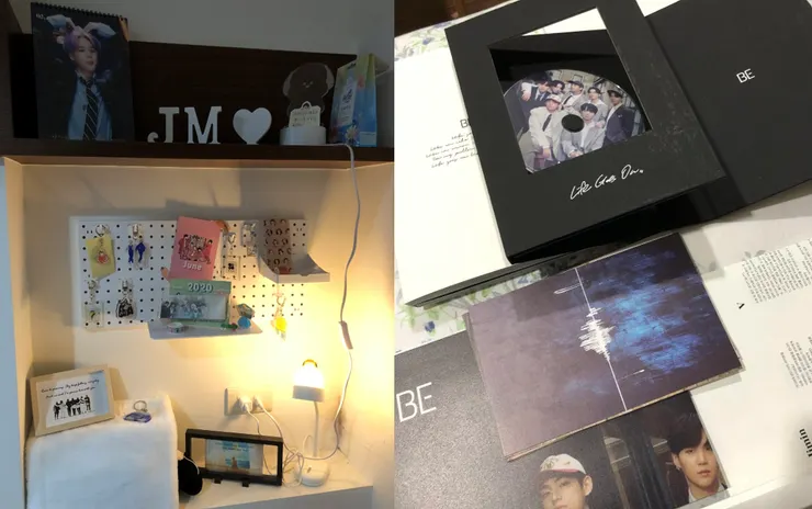 左：房間布置。右：Life goes on 專輯