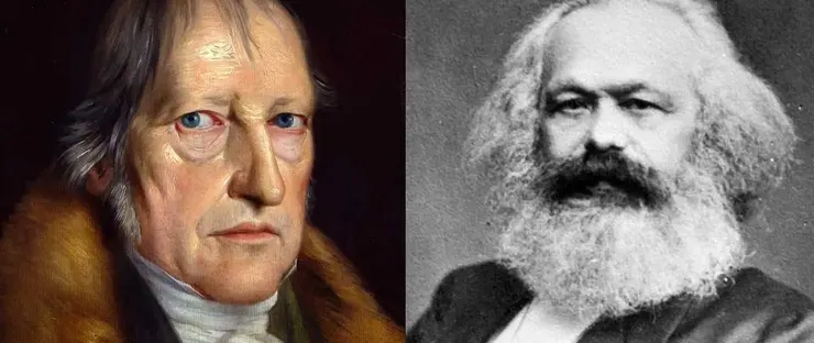 黑格爾(左)﹔馬克思(右)