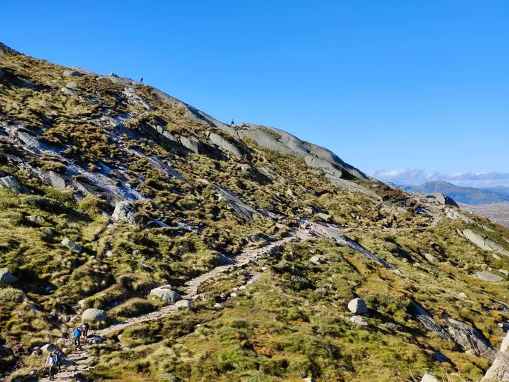 回望遠處仍有登山客。