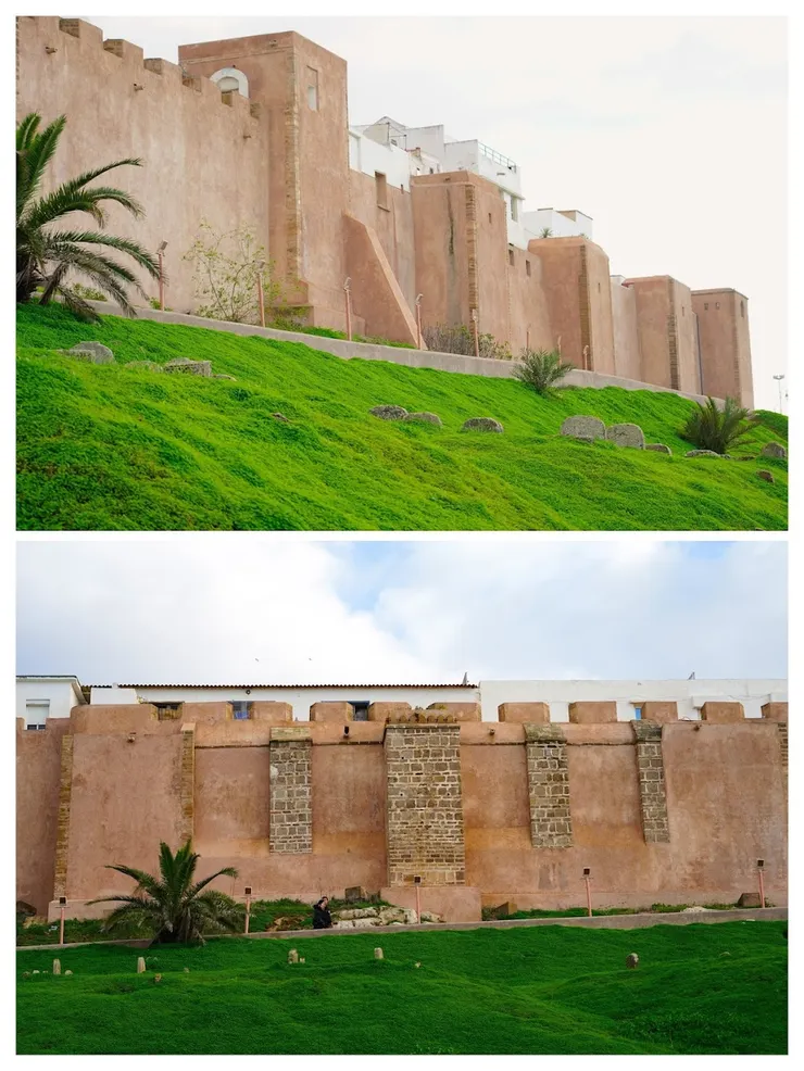 走到城牆外換個角度看城牆