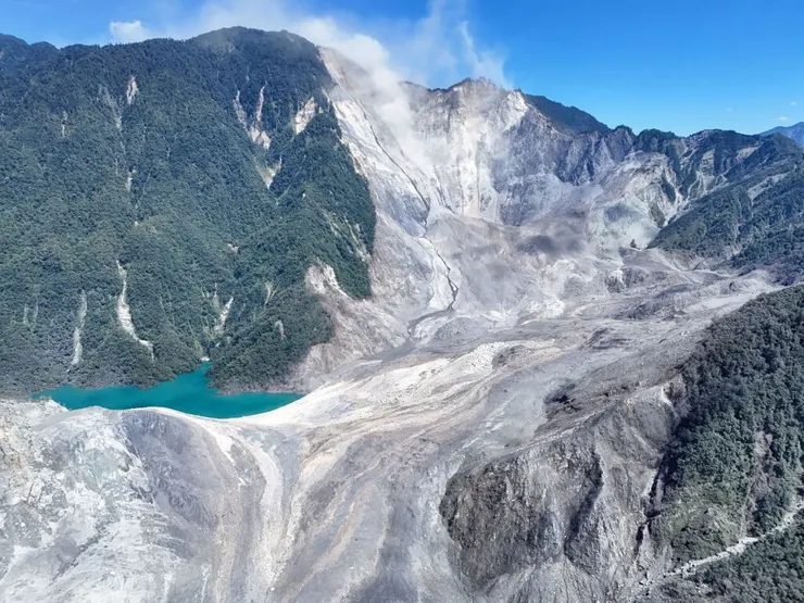 馬太鞍堰塞湖。圖片取自中央社。