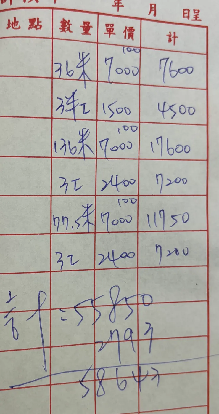 押送水泥沙漿的報價 包含地樑與基礎