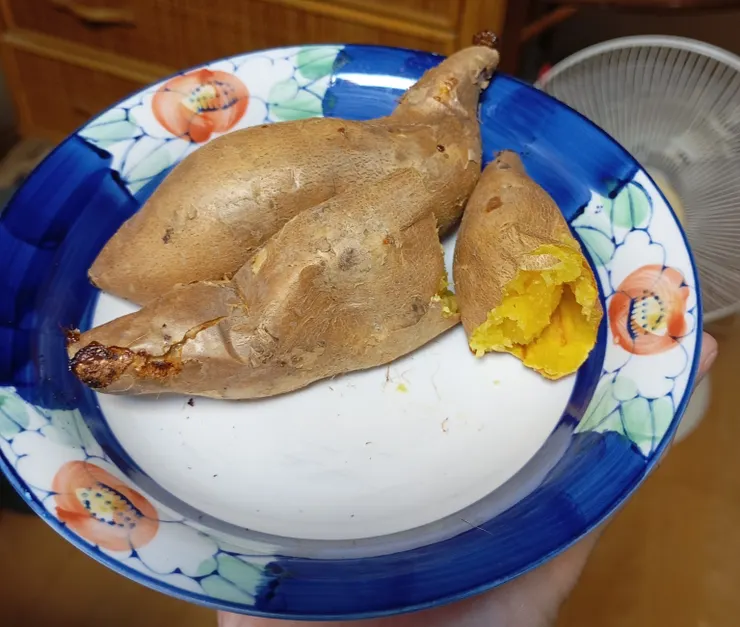 我也成功把今天的早餐換回烤地瓜。