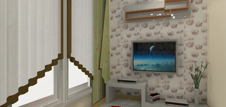 我也善用這個電視空間,多做儲物櫃,增加收納空間。