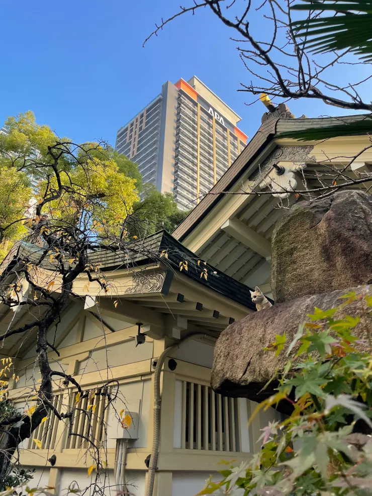 這間神社可以直接看到我們住的飯店