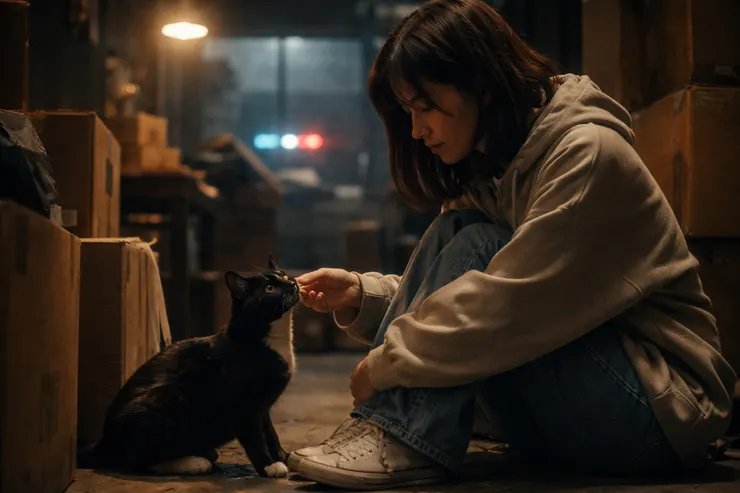 倉庫與黑貓（不過夢中的黑貓沒有白領巾）- AI