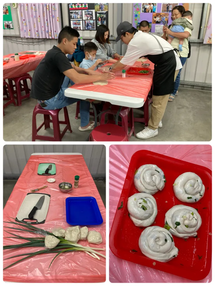 第一次體驗做蔥油餅真好玩！