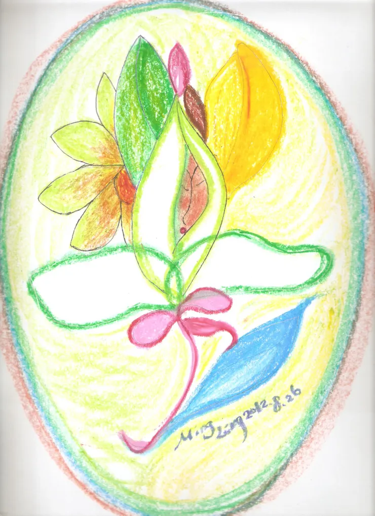 冥想/蠟筆畫/Mingling畫