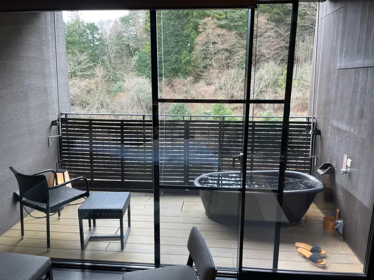 退房前最後在房間泡湯