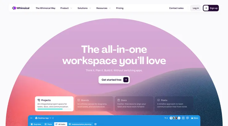 截圖自 whimsical.com 首頁