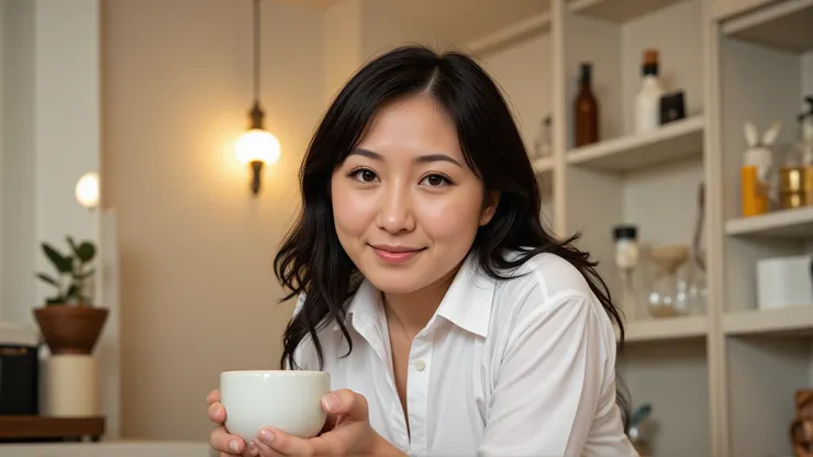 溫柔的遞上咖啡