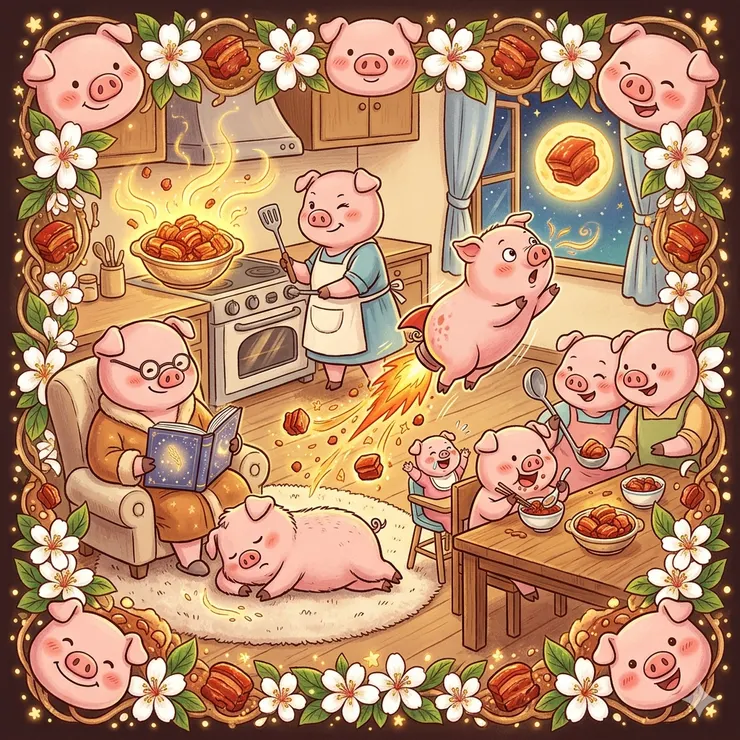 AI繪圖：塵星小米vs紅燒肉火箭