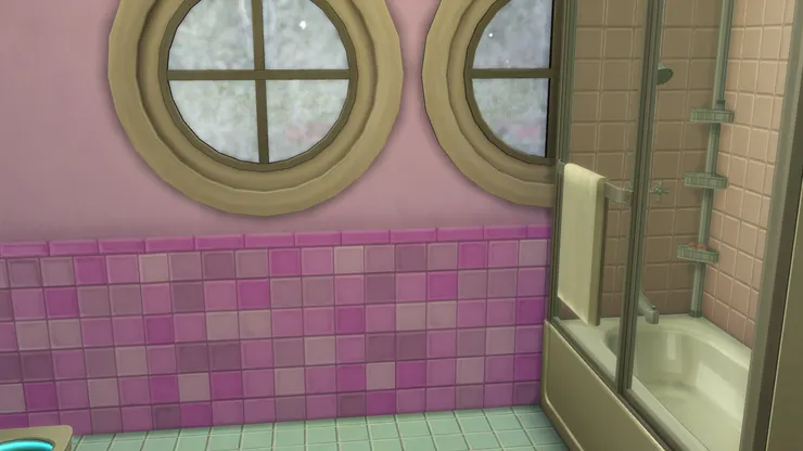 因為小人是女的,所以洗手間是粉紅色。